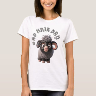 Camiseta básica feminina do Dia do Cabelo Mau