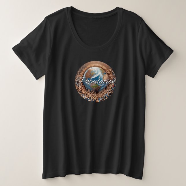 Camiseta Básica Feminina Plus Size (Frente do Design)