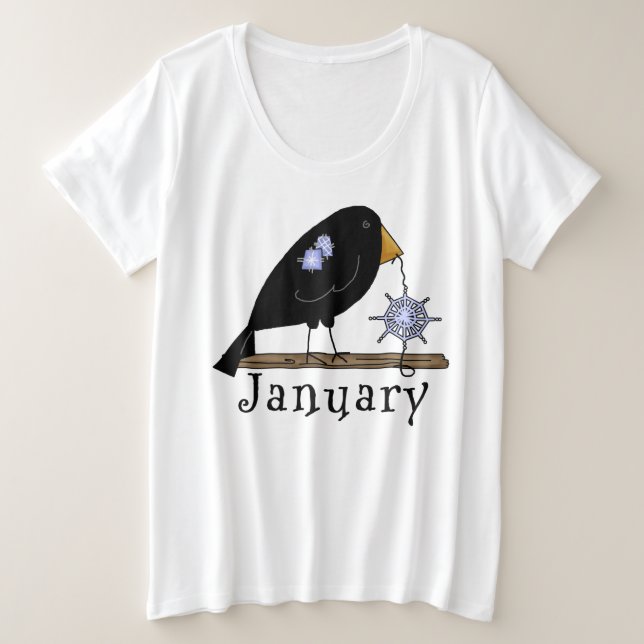 Camiseta Básica Feminina Plus Size Gal- Jan (Frente do Design)