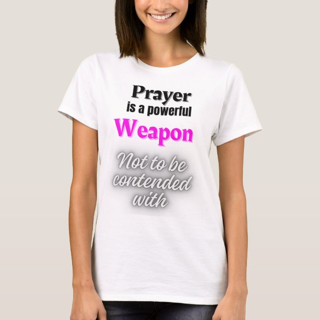 Camiseta básica feminina - Poder de oração (Frente)