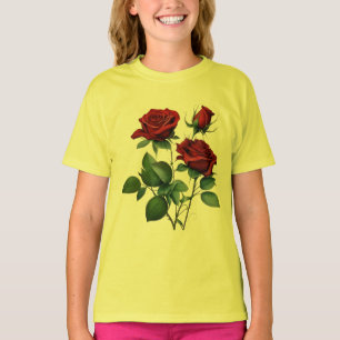 Camiseta Básica Feminina Rosa Vermelha
