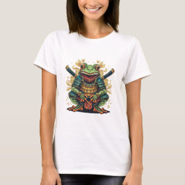 Camiseta Básica Feminina Samurai Frog Warrior