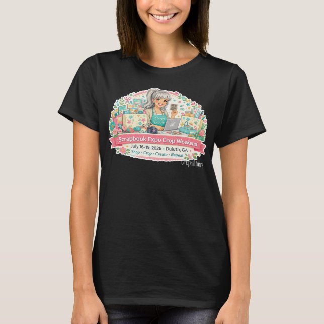 Camiseta Básica Feminina Scrapbook Expo 2026 (Frente)