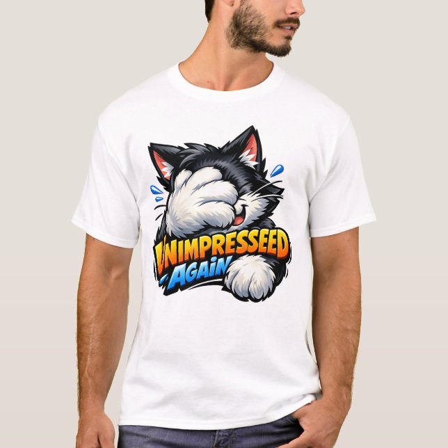 Camiseta Básica Gato Sem Impressão Engraçada - Mal (Frente)
