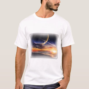 Camiseta Básica Horizonte do Planeta Cósmico