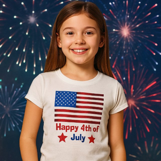 Camiseta Básica Infantil Amor à Bandeira dos EUA (classic, spirited, and summer-ready. This 4th of July tee is perfect for your holiday party )