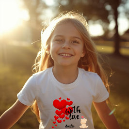 Camiseta Básica Infantil Personalizada Com Amor