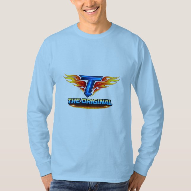 Camiseta Básica Manga Longa com Estilo Gráfico Ous (Frente)