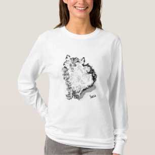 Camiseta Básica Manga Longa Feminina : Gatinho Fof