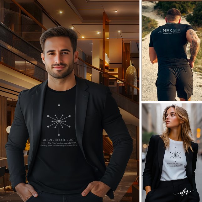 Camiseta Básica Masculina (High-end t-shirt front & back, versatile branding for networking, lifestyle, and impact)
