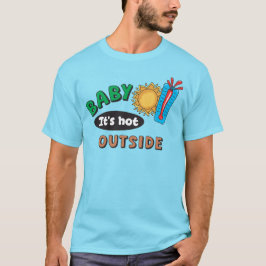 Camiseta Básica Masculina Baby É Quente Lá Fora