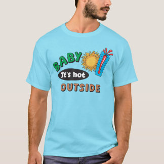 Camiseta Básica Masculina Baby É Quente Lá Fora
