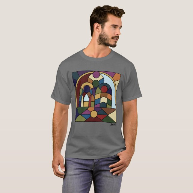 Camiseta Básica Masculina com Colorblock (Frente Completa)