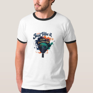 Camiseta Básica Masculina com Estampa de Guitarra