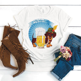 Camiseta Básica Masculina Dachshund Octoberfest