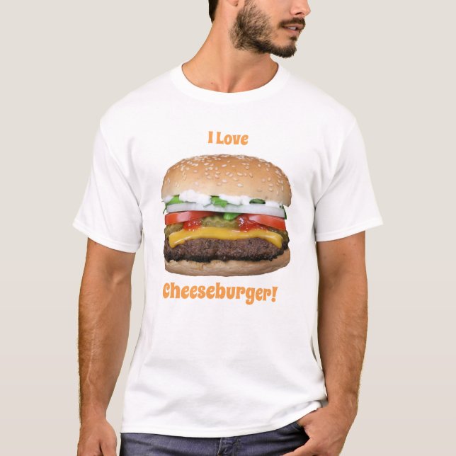Camiseta Básica Masculina de Cheeseburger (Frente)