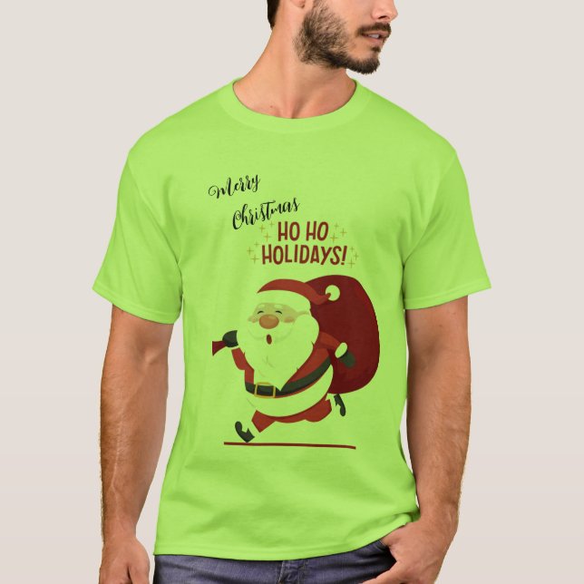 Camiseta Básica Masculina de Natal Feliz (Frente)