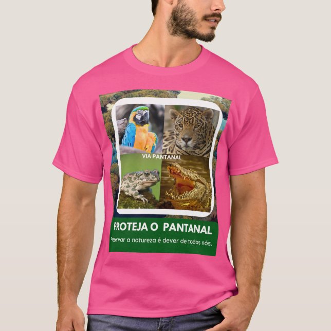 Camiseta Básica Masculina Escura Pantanal (Frente)