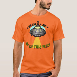 Camiseta Básica Masculina Feixe de Nave Alienígena