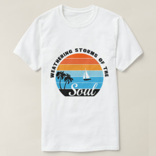 camiseta básica masculina para enfrentar tempestad