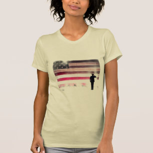 Camiseta Básica Masculina Silhueta da Bandeira Ame