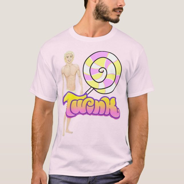 Camiseta Básica Masculina Twink Pride Lollipop (Frente)