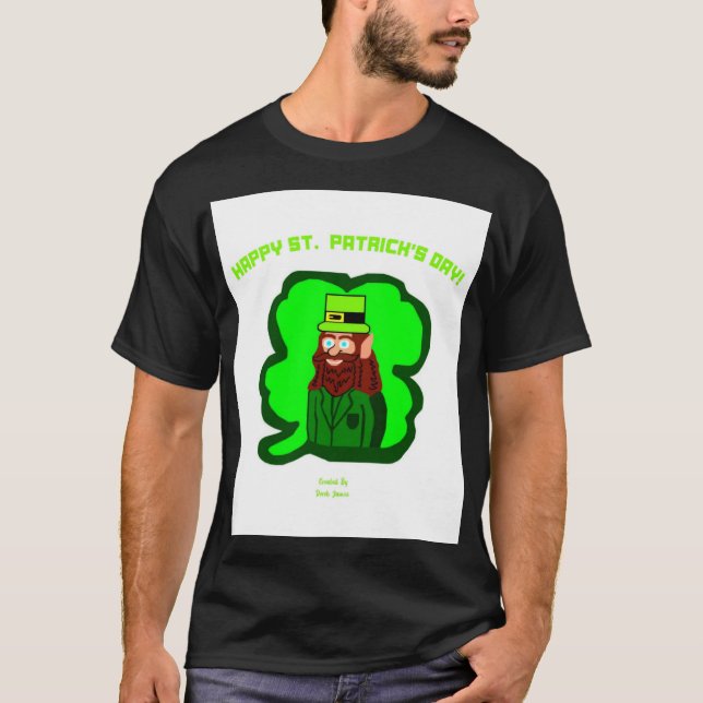 Camiseta Básica Negra Masculina Leprechaun (Frente)
