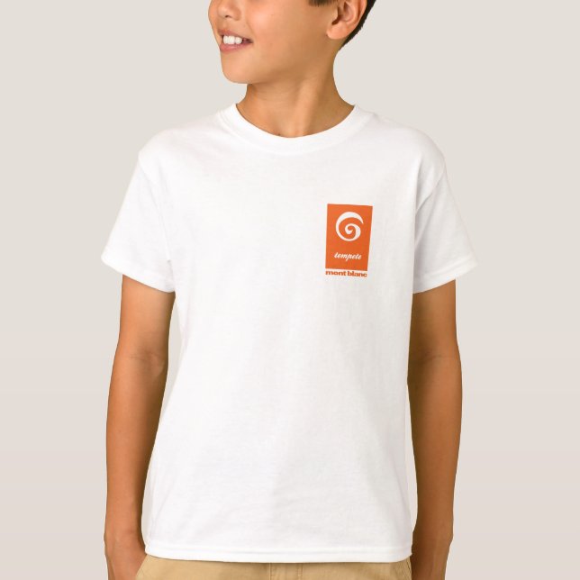 Camiseta básica para crianças - Logotipo temporári (Frente)