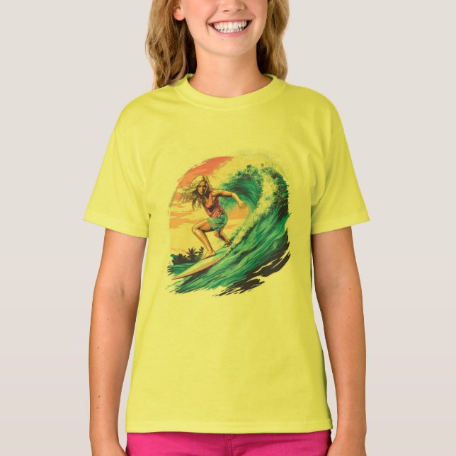 Camiseta Básica Para Meninas - Ajustado Clássico,  (Frente)