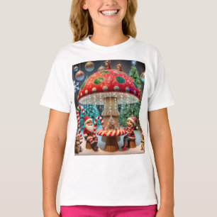 Camiseta Básica para Meninas: Design de Cogumelo d
