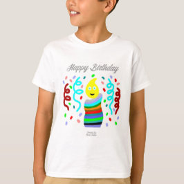 Camiseta Básica para Meninos Parabéns Vela de Aniv