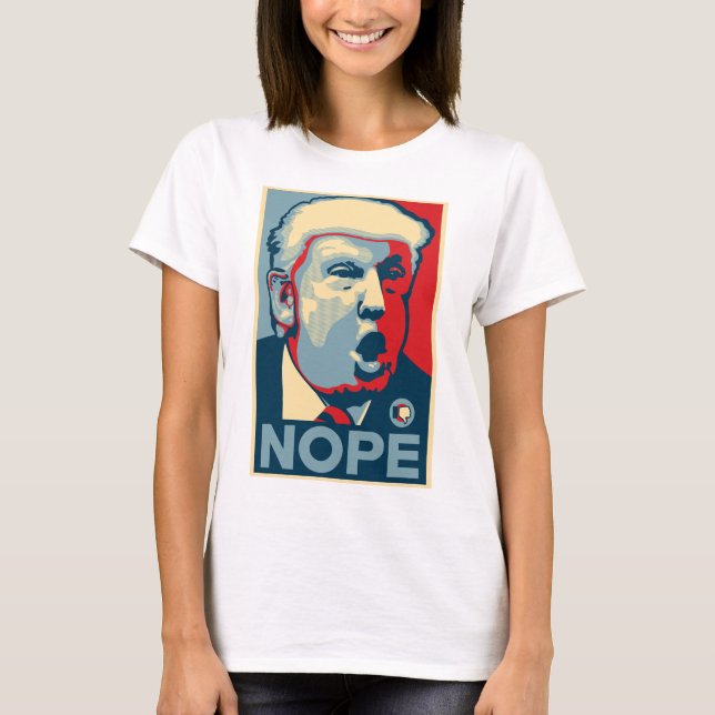 Camiseta básica para mulheres - NOPE - Branco (Frente)