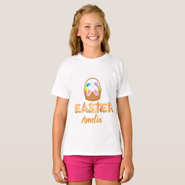 Camiseta Básica Personalizada de Páscoa para Crian (Frente Completa)