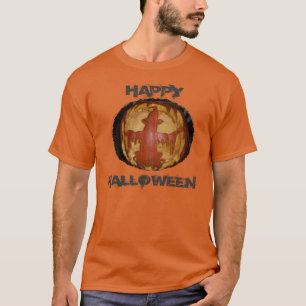 Camiseta Básica Preta de Halloween para Homens Fel