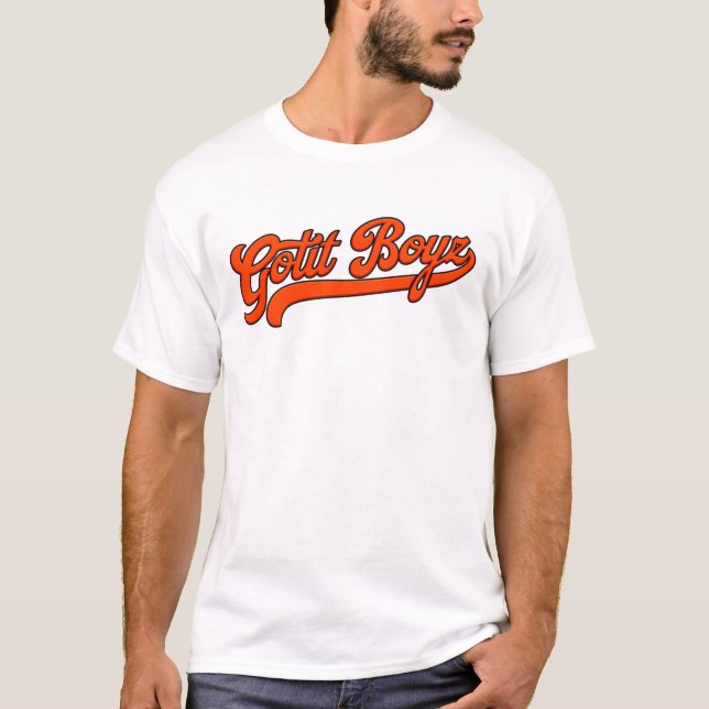 Camiseta Básico branco T Gotit Boyz Laranja (Frente)