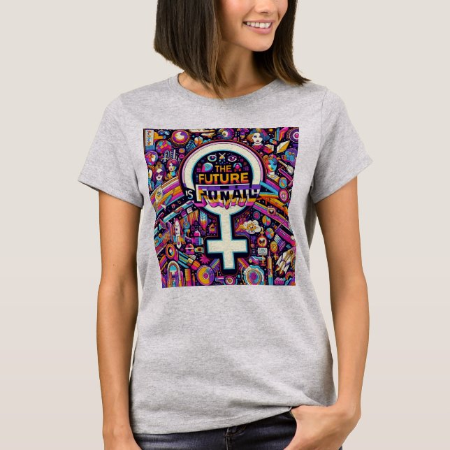 Camiseta Básico das mulheres O futuro é feminino (Frente)