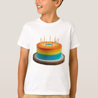 Camiseta Básico para Crianças de Design de Bolo Birthday Mu