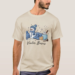 Camiseta Básicos de Inverno Boneco de Neve Natal Tempo Acon