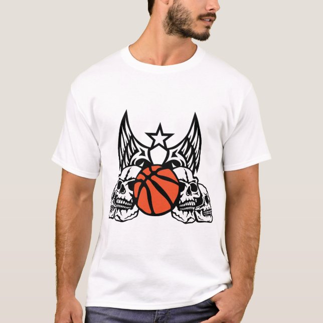 Camiseta basket aile wings tete mort skull basketball 1706 (Frente)