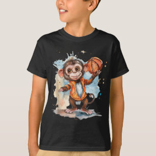 Camiseta Basketba de Trabalho de arte de macaco-macaco-bran