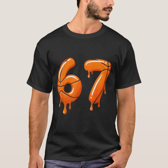 Camiseta Basketball 67 Meme Funny Cool Slam Dunk For Boys K (Frente)