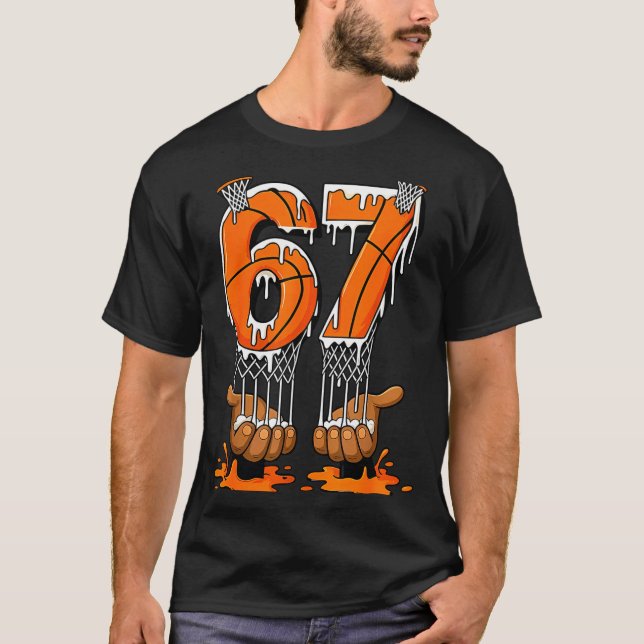 Camiseta Basketball 67 Six Seven Funny Gen Alpha Meme Drip  (Frente)