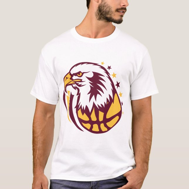 Camiseta basketball aigle logo tete eagle dessin face carto (Frente)