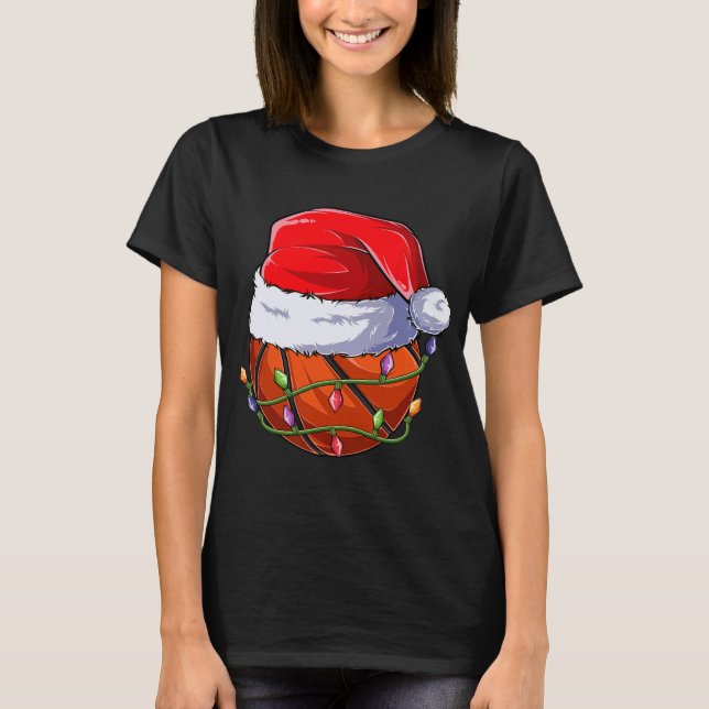 Camiseta Basketball Christmas Boy Apparel, Funny Santa Srt  (Frente)