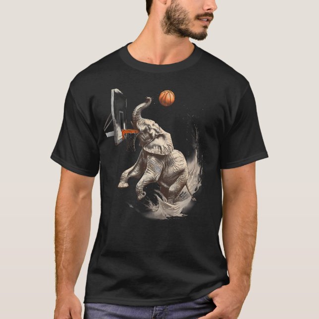 Camiseta Basketball Elephant Artwork Slam Dunk Basketball H (Frente)