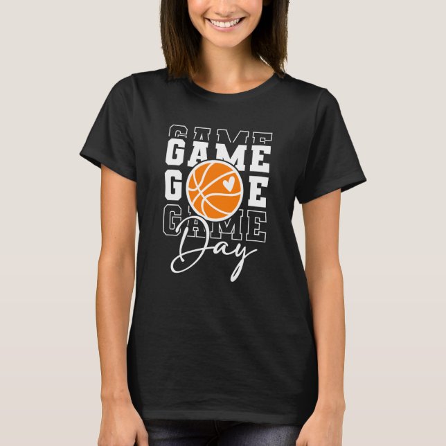 Camiseta Basketball Game Day Vibes Basketball Mom Mother's  (Frente)