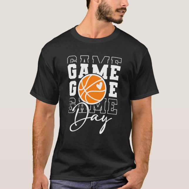 Camiseta Basketball Game Day Vibes Basketball Mom Mother's  (Frente)