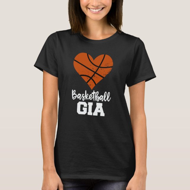 Camiseta Basketball Gia Basketball Heart Grandma Gia (Frente)