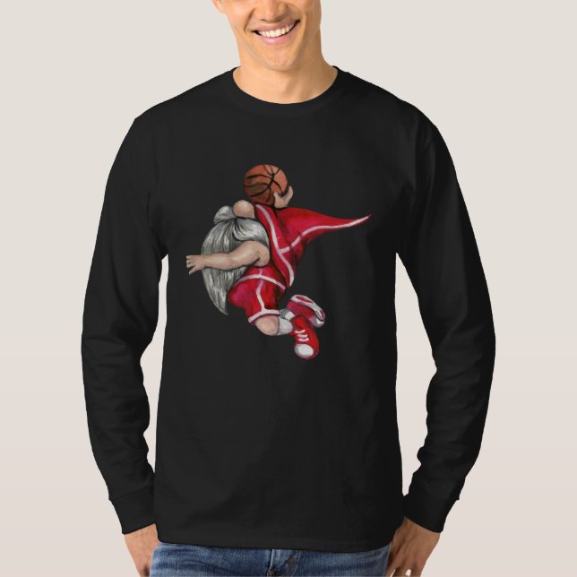 Camiseta Basketball Gnome Buffalo Plaid Matching Family Chr (Frente)