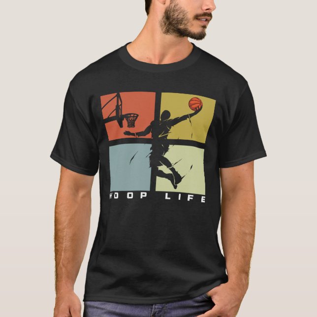 Camiseta Basketball Hoop Life Basketball Player Retro (Frente)